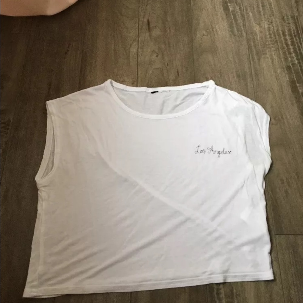 Los Angeles white crop top
